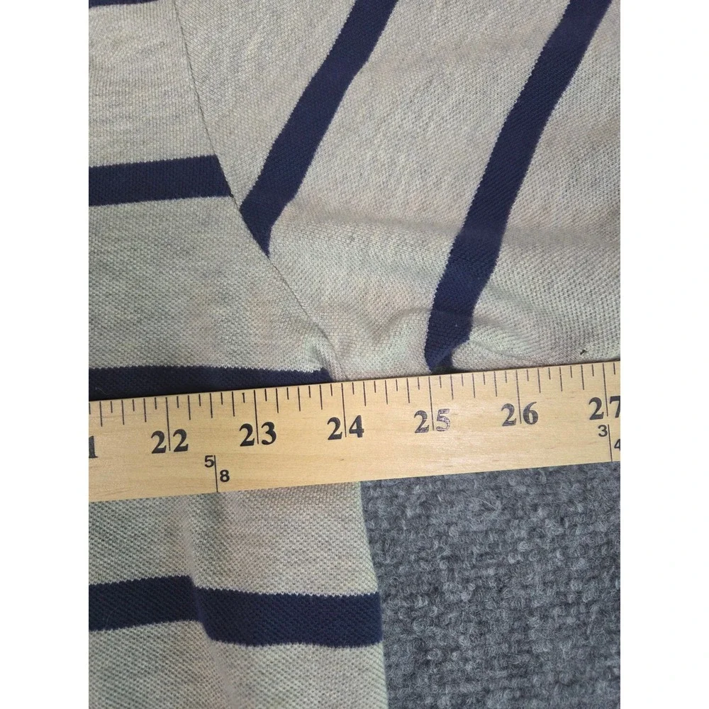Polo Ralph Lauren Polo Shirt Mens XXL Grey Navy Blue Striped Short Sleeve Cotton